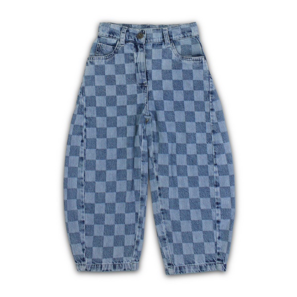 Unisex Checkered Denim Pants