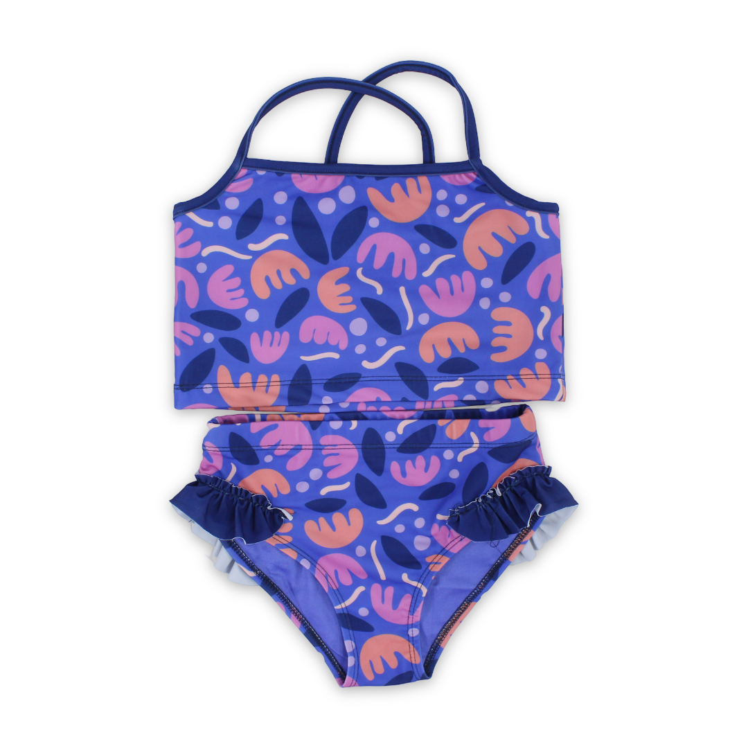 Girls One-Piece Swimsuit – Purple Printed