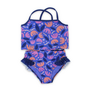 Girls One-Piece Swimsuit – Purple Printed