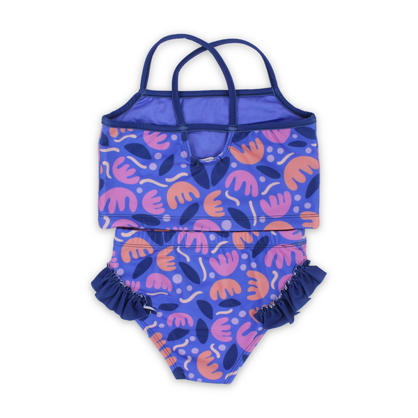 Girls One-Piece Swimsuit – Purple Printed