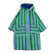 Boys Waterproof Swim Robe – Green & White Striped Print