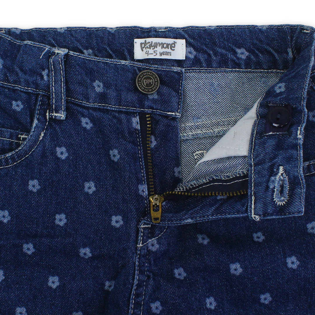 Girls Denim Short – Floral Print