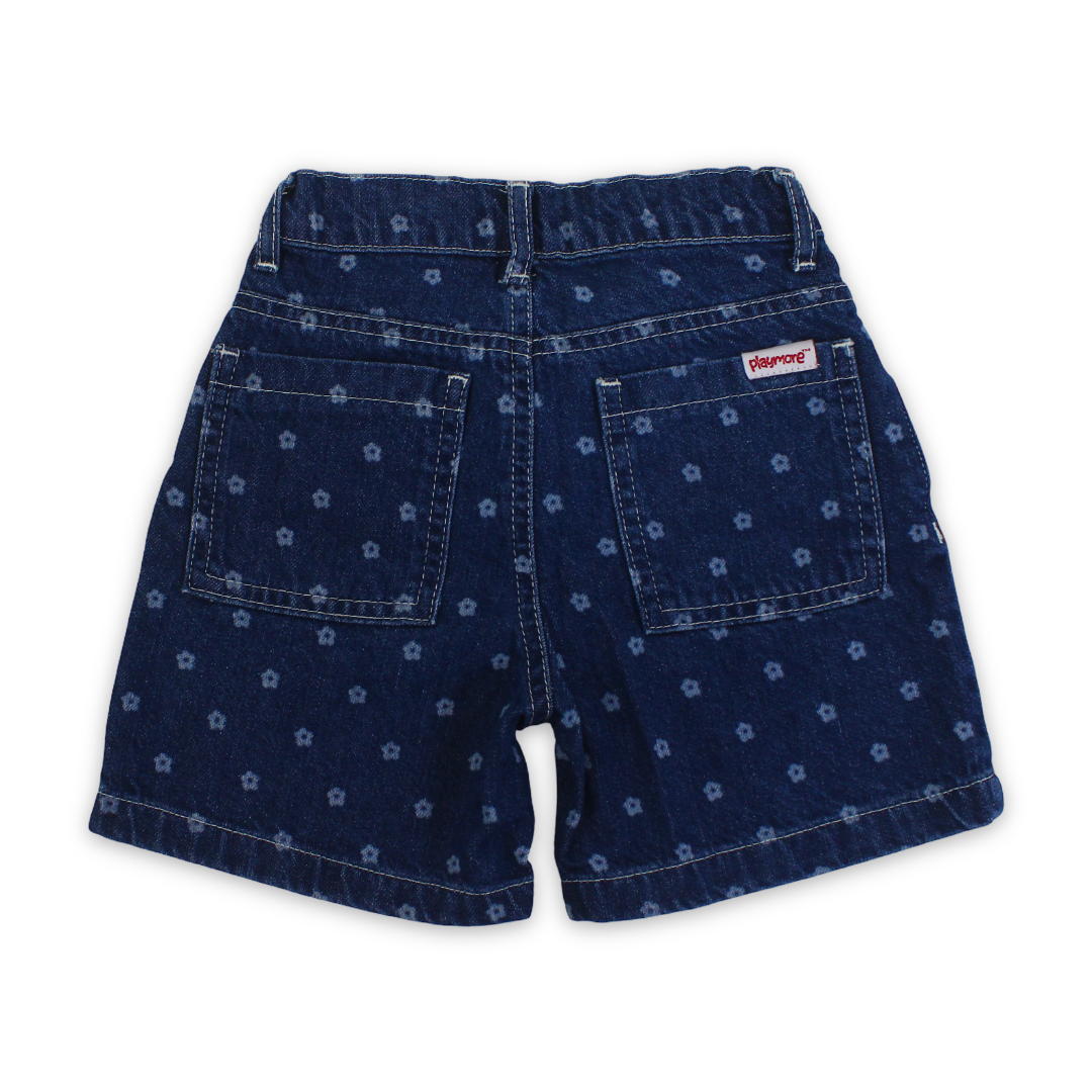 Girls Denim Short – Floral Print