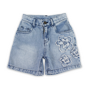Girls Denim Shorts – Flowers Embroidery