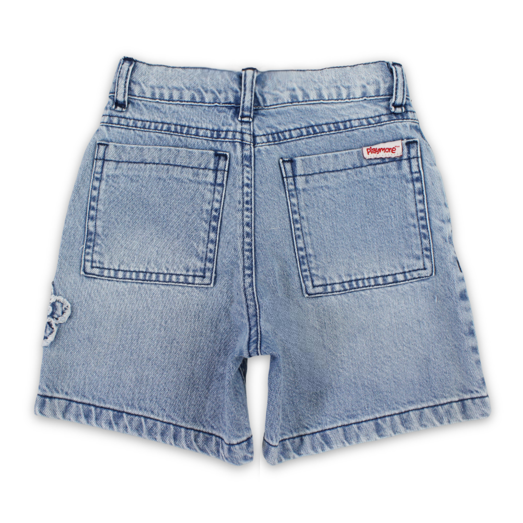 Girls Denim Shorts – Flowers Embroidery
