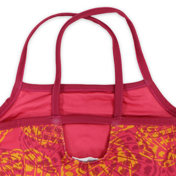 Girls One-Piece Swimsuit – Printed Maroon