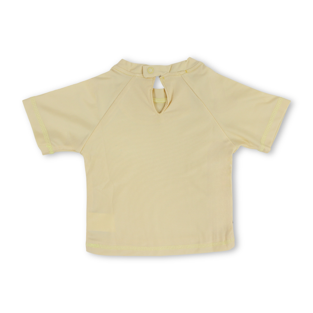 Baby Boys Rash Guard – Beige with Smiley Face Print