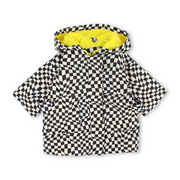 Baby Boys Waterproof Swim Robe – Black & White Checkered