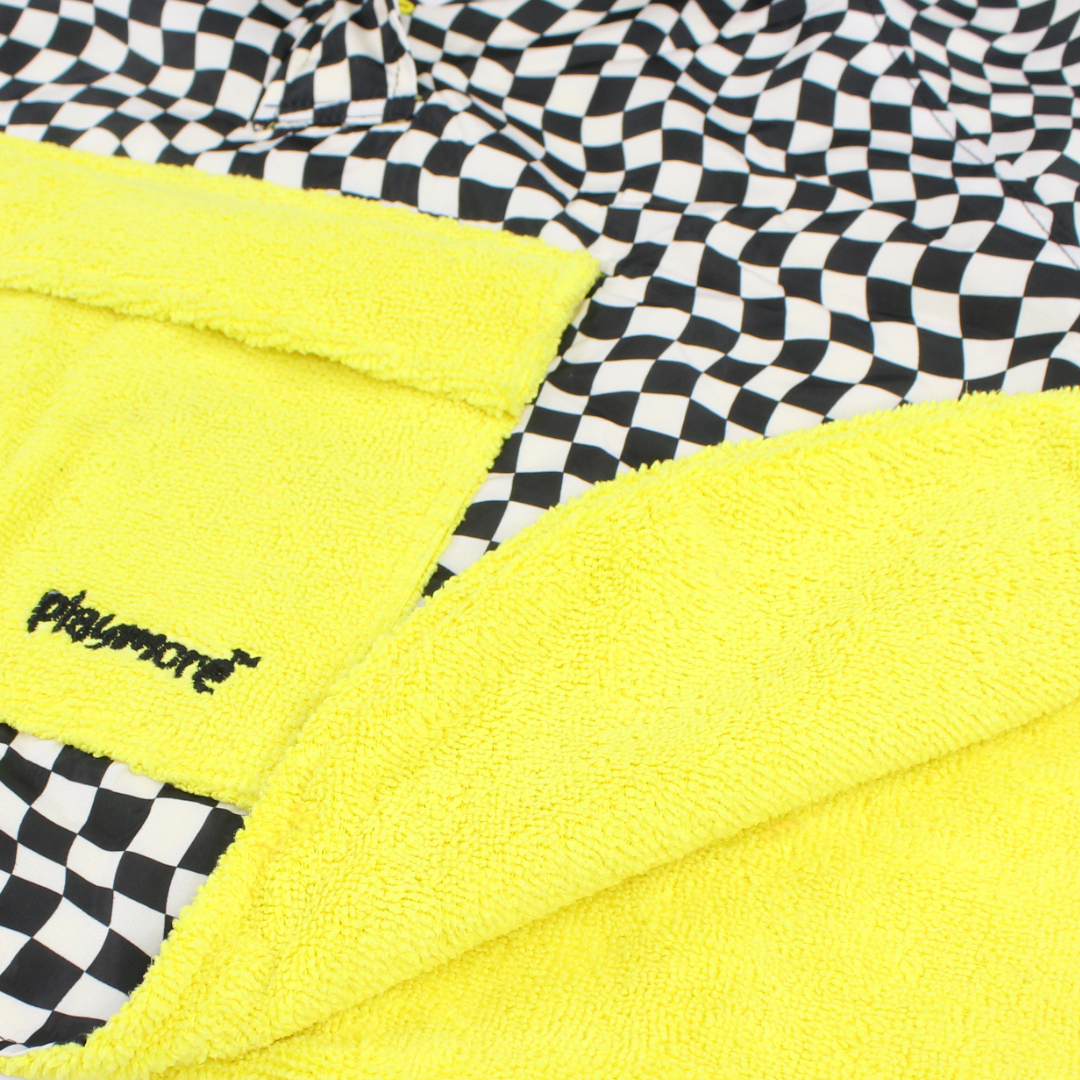 Boys Waterproof Poncho – Black & White Checkered