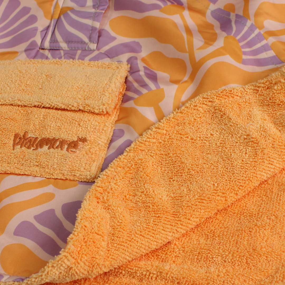 Baby Girls Waterproof Poncho – Orange & Purple