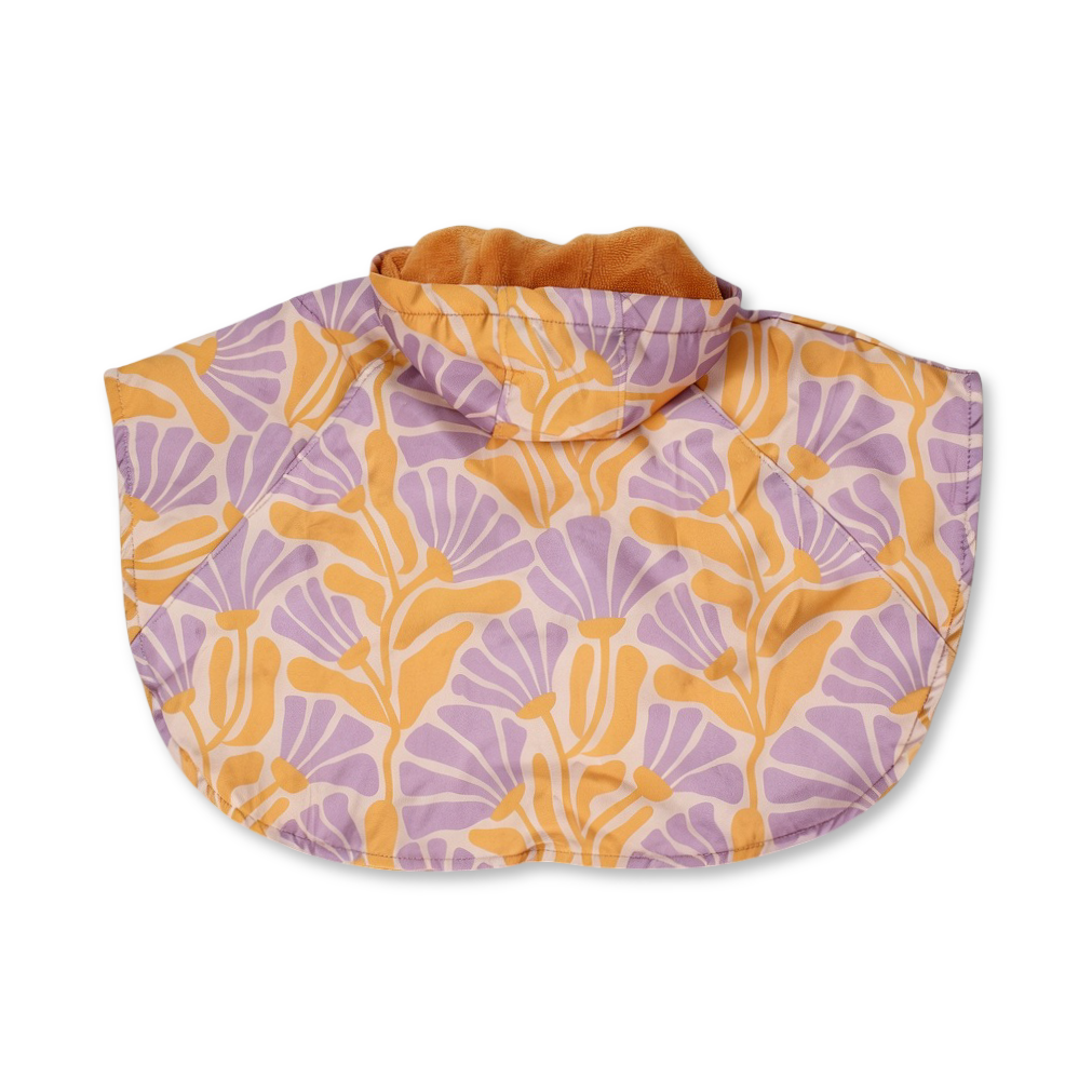 Baby Girls Waterproof Poncho – Orange & Purple