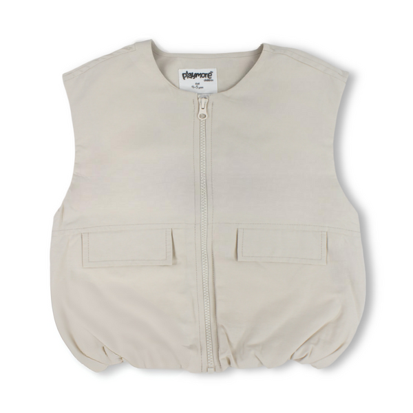Unisex Gabardine Sleeveless Vest – Beige
