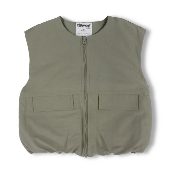 Unisex Gabardine Sleeveless Vest – Olive