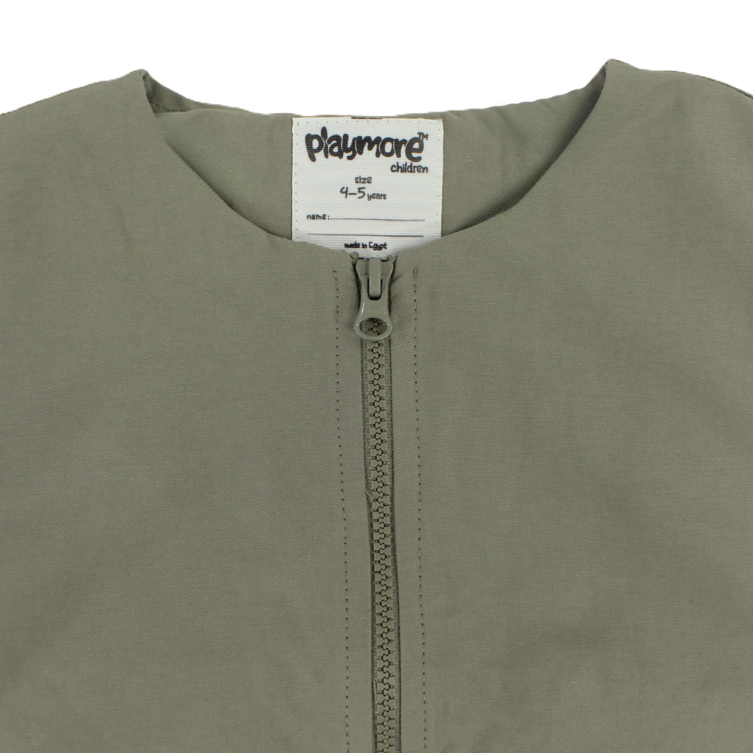 Boys Gabardine Sleeveless Vest – Olive