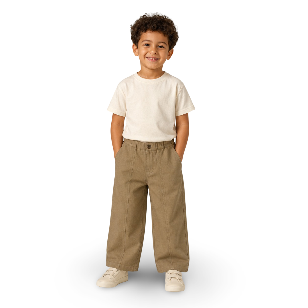 Boys Gabardine Pants – Coffee