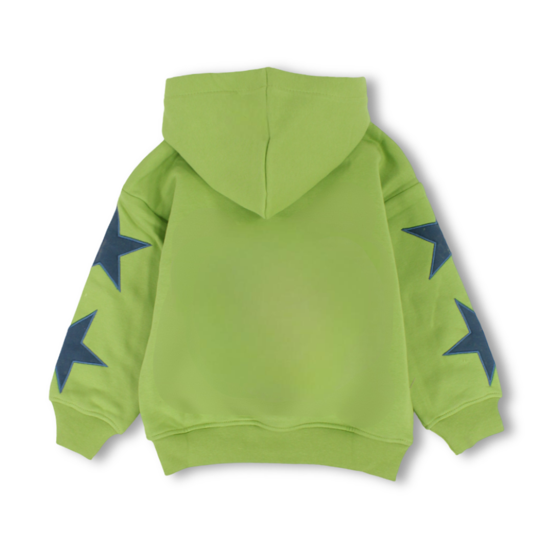 Boys Cotton Hoodie – Green with "Athletic Squad" Print