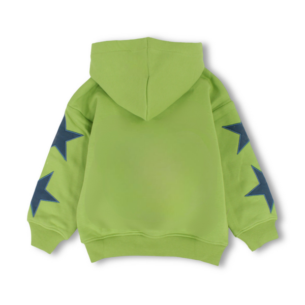 Boys Cotton Hoodie – Green with "Athletic Squad" Print