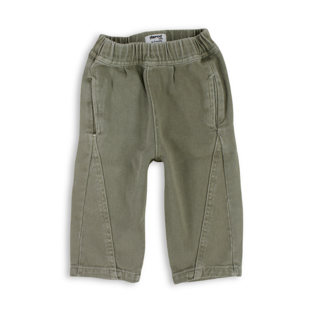 Unisex Baby Gabardine Pants – Olive