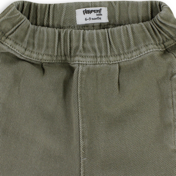 Unisex Baby Gabardine Pants – Olive