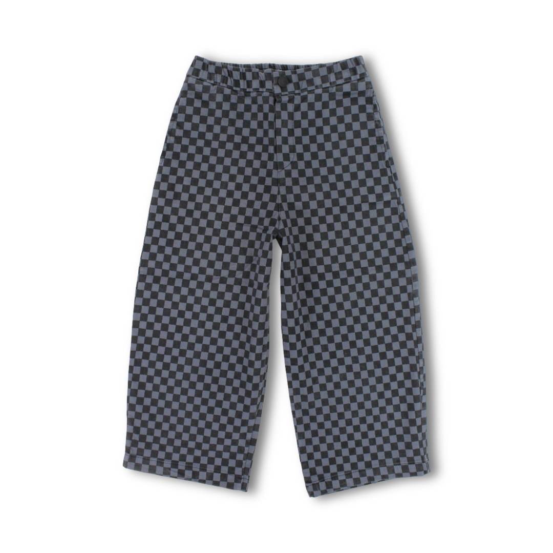 Unisex Gabardine Pants – Grey Checkered