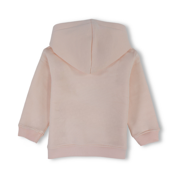 Baby Girls Cotton Hoodie – Salmon with "Little Boss" Embroidery