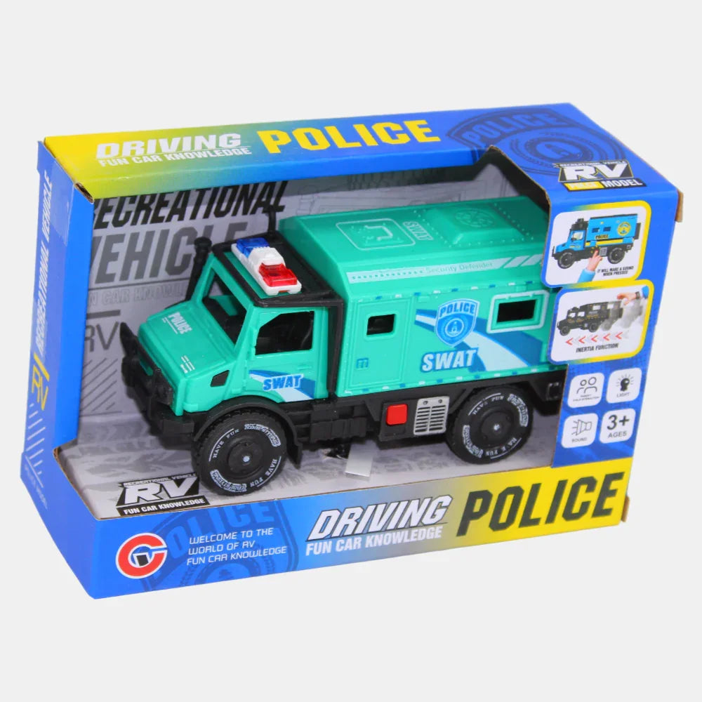 Police Car with Sound and Light – Action-Packed Playtime (Aqua) - Toys - OKO