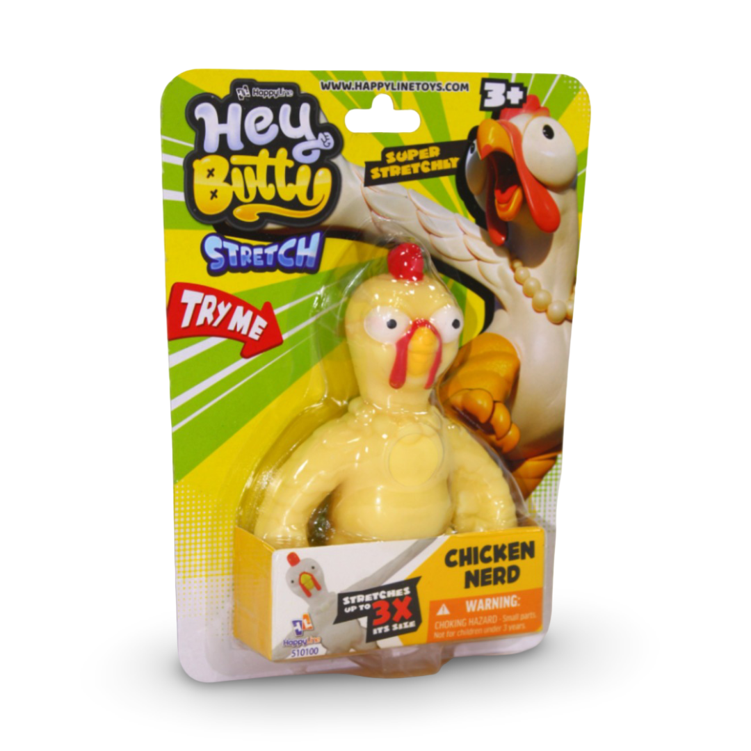 Happy Line "Hey Butty" Stretch Chicken Nerd Action Figure - Toys