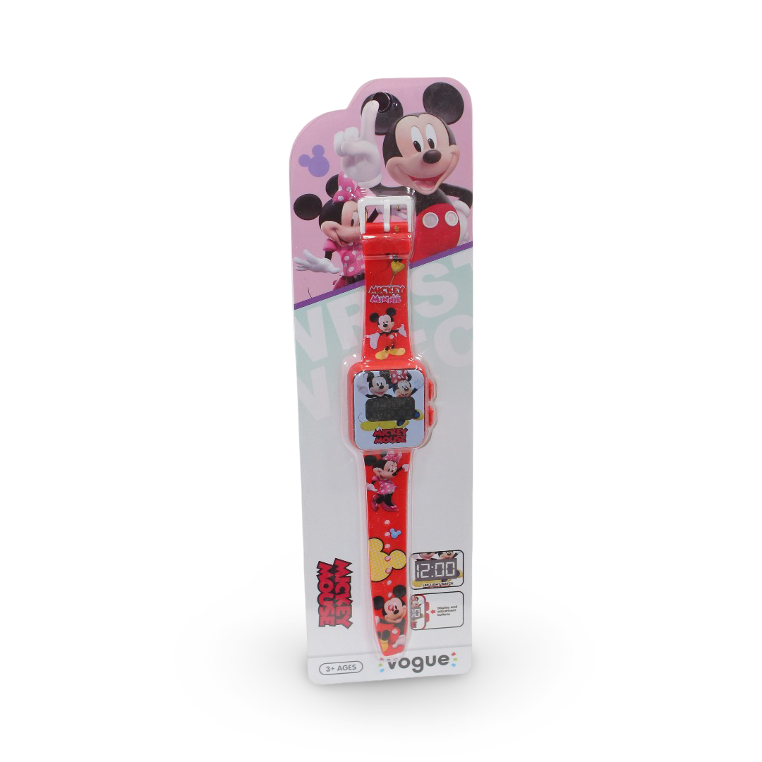 Mickey Mouse Learning Watch with LED Square and Plastic Ribbon - Toys - OKO