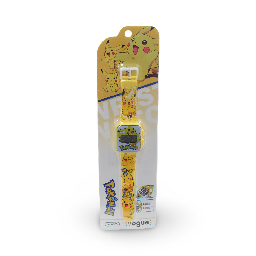 Pokemon Learning Watch with LED Square and Plastic Ribbon