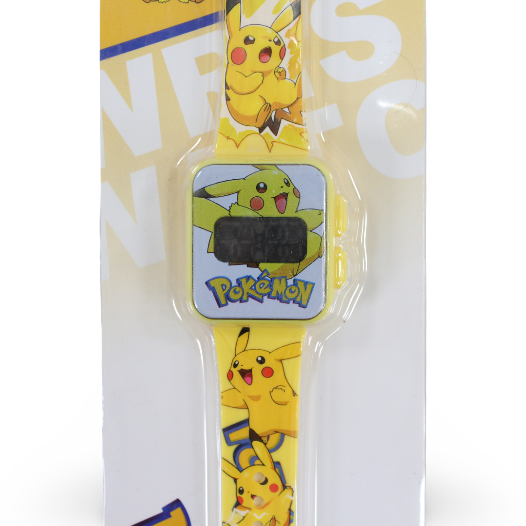 Pokemon Learning Watch with LED Square and Plastic Ribbon