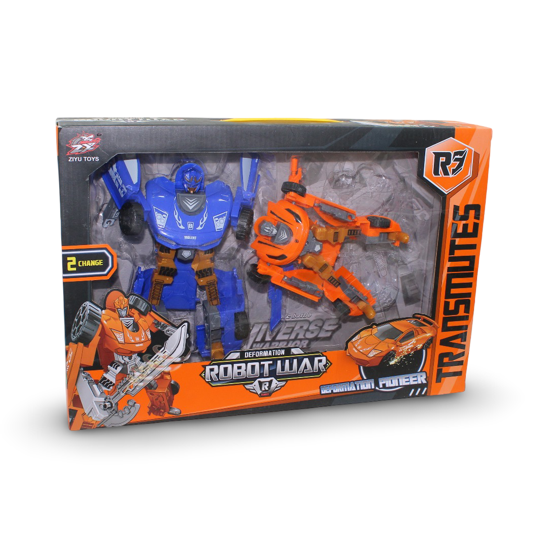 Ziyu Toys "Robot War" Deformation Toy Set – Orange & Blue