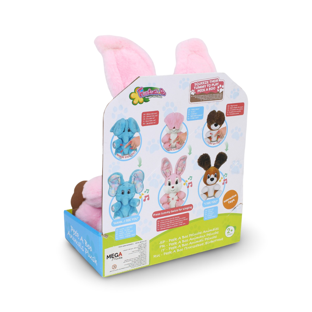 Peek A Boo Animals Plush – Pink Rabbit