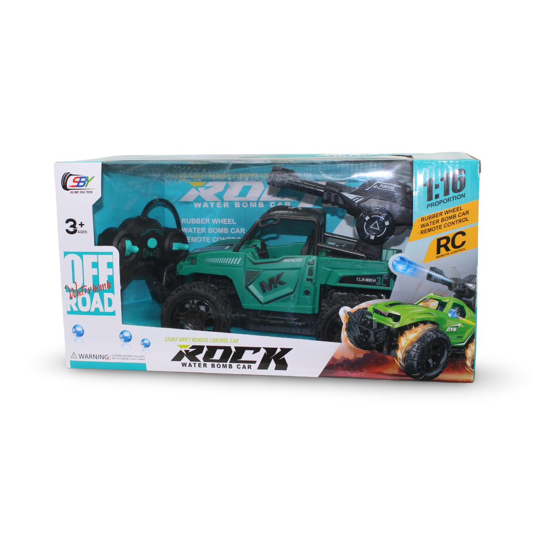 SBY 1:16 Scale "Rock Water Bomb Car" RC Stunt Vehicle – Green - Toys