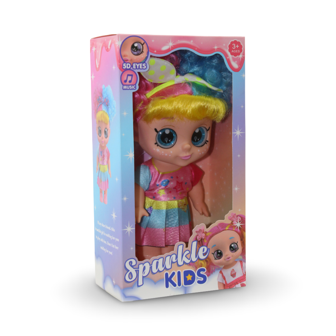 Sparkle Kids "5D Eyes" Musical Doll – Pink Dress