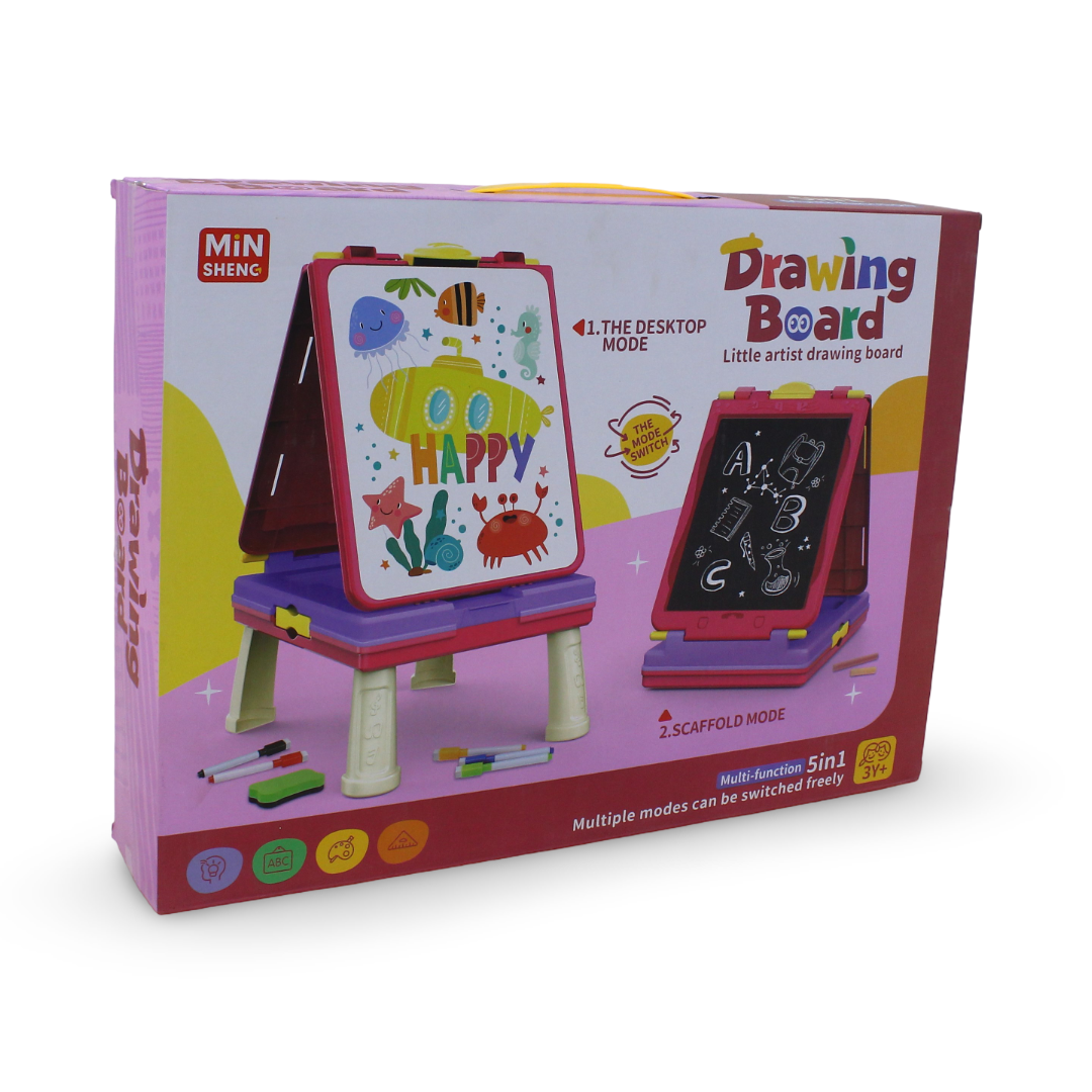 Multi-Functional 5-in-1 Drawing Board Set – Fuchsia - Toys - OKO