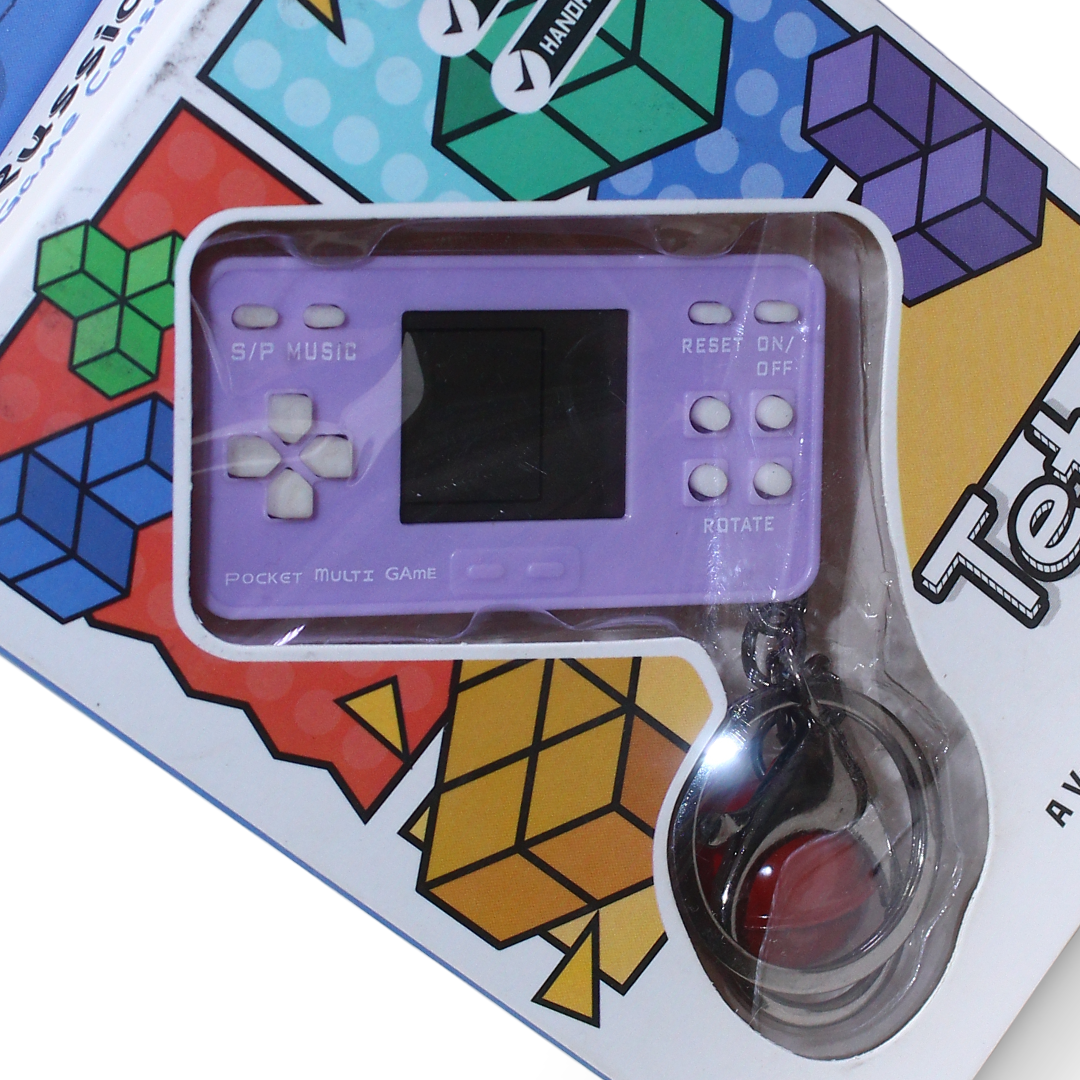 Tetris Russian Game Console Keychain – Purple