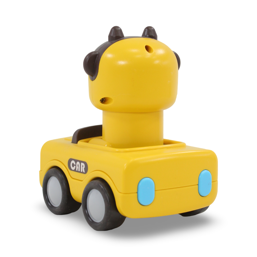 Press & Go Giraffe Car Figure – Yellow