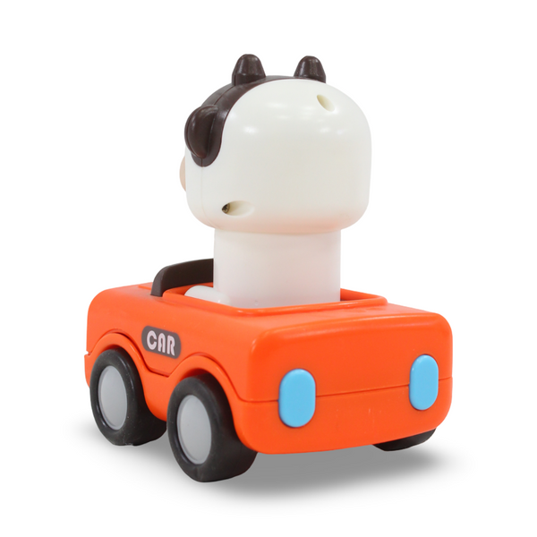 Press & Go Cow Car Figure – Orange