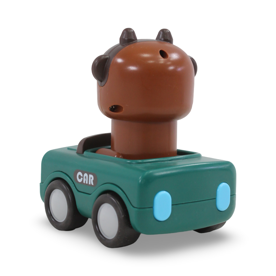 Press & Go Brown Bull Car Figure – Green