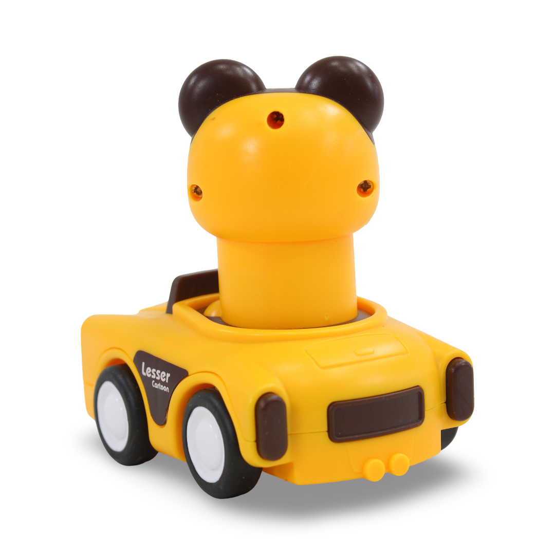 Press & Go Car Bear Figure – Yellow