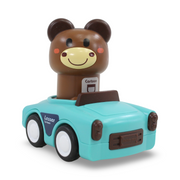 Press & Go Car Brown Bear Figure – Turquoise