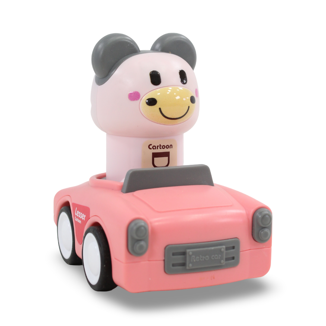 Press & Go Car Cartoon Character Figure – Pink - Toys - OKO