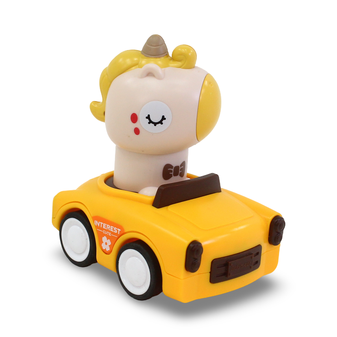 Press & Go Car Unicorn Figure – Yellow