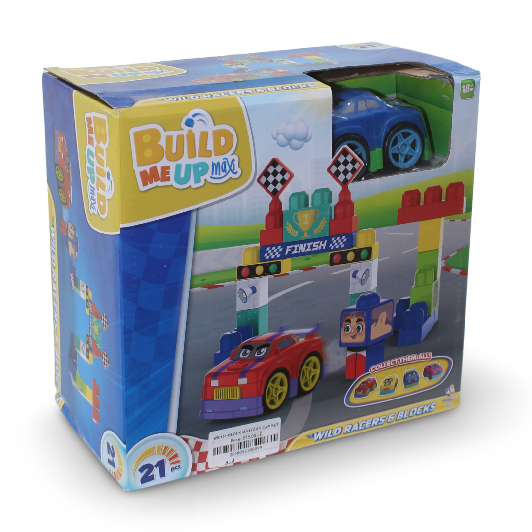 Build Me Up Maxi Wild Racers & Blocks Building Set – 21 Pcs