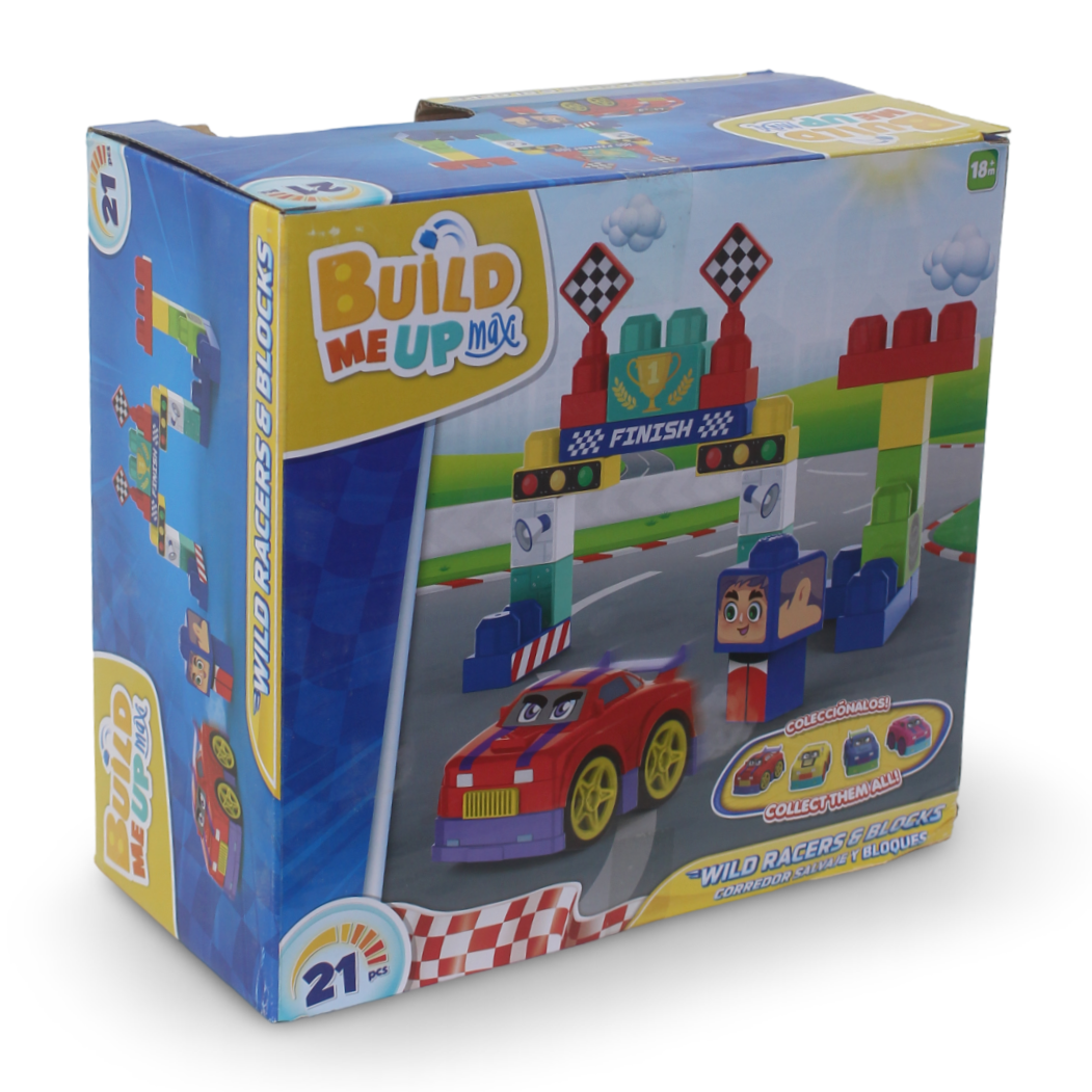 Build Me Up Maxi Wild Racers & Blocks Building Set – 21 Pcs