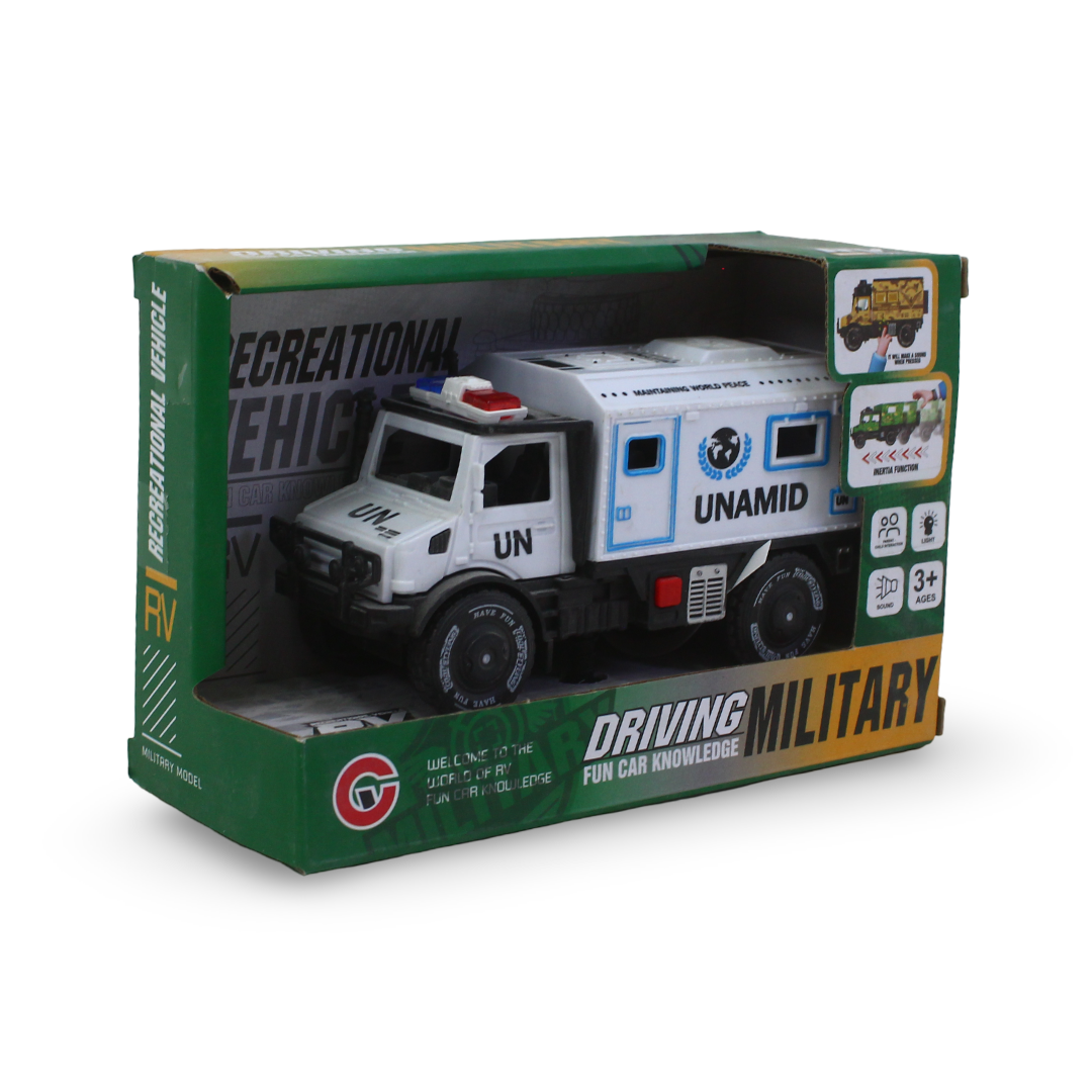 Driving Military Unamid Rescue Truck Toy – White
