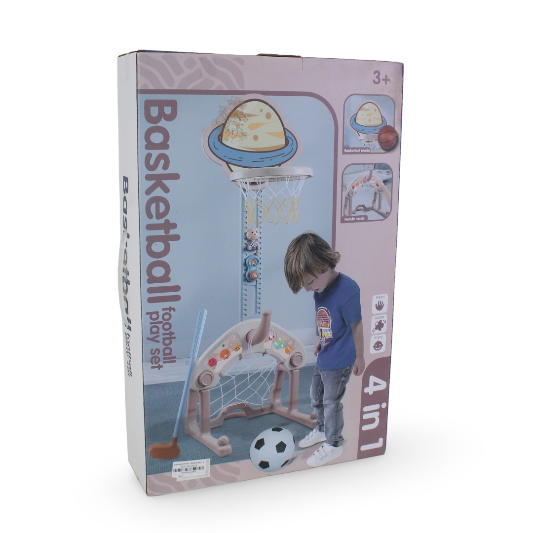 4-in-1 Children's Basketball Stand Play Set – Blue