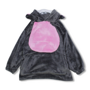 Girls Fleeced Hoodie Blanket – Pink & Grey