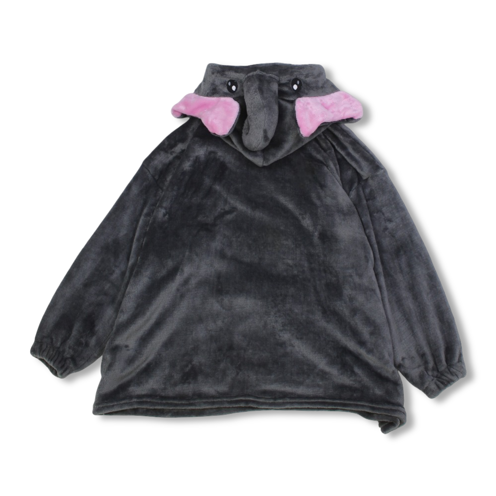 Girls Fleeced Hoodie Blanket – Pink & Grey