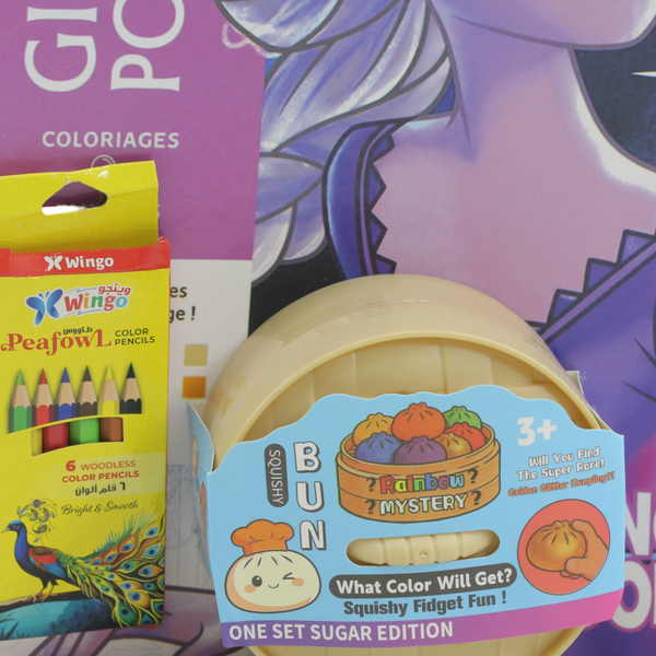 Disney Famille Mystery Squishy Dumpling + Frozen Coloring Book + Color Pencils